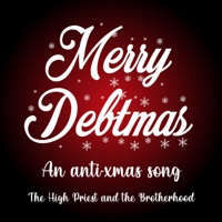 The High Priest comedy and music single cover "Merry Debtmas - an anti-xmas song"